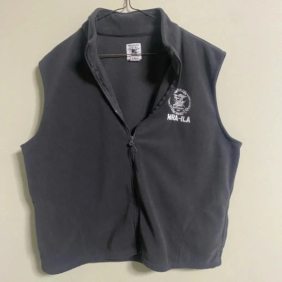 NRA ILA Size XXL Fleece Vest Grey Full Zip National Rifle Assocation Jacket 2X - Picture 1 of 6